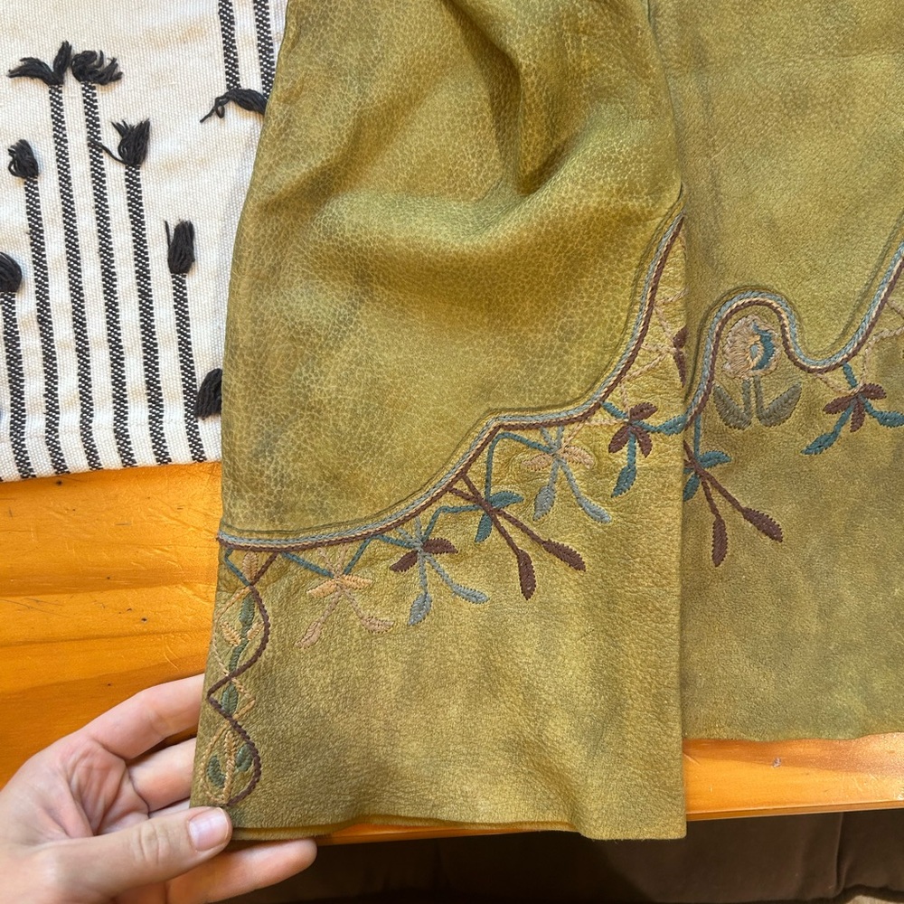 VINTAGE - RALPH LAUREN 1980’s Floral Embroidered Leather Pants - RARE ! - Picture 11 of 13